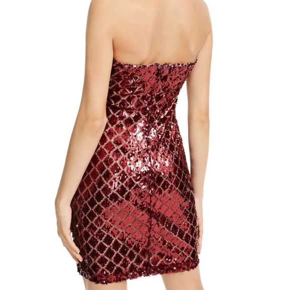 Sequin Maroon Strapless Party Special Occasion Homecoming Morp Dress Size XS - Picture 3 of 13